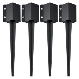 VEVOR Fence Post Anchor Ground Spike, 4 Pack 24 x 4 x 4 Inches Outer Diameter (Inner Diameter 3.5 x3.5 Inches)