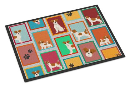 NEW Lots of Red and White Jack Russell Terrier Doormat Front Door Mat Indoor Outdoor Rugs for Entryway, Non Slip Washable Low Pile, 18H X 27W