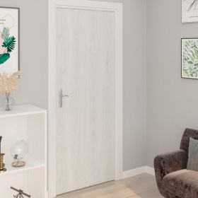 Self-adhesive Door Films 2 pcs White Wood 82.7"x35.4" PVC