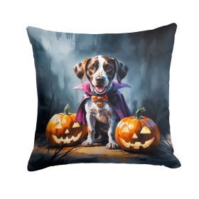 German Shorthaired Pointer Puppy Halloween Throw Pillow Machine Washable, Indoor Outdoor Decorative Pillow for Couch, Bed or Patio, 18Hx18W