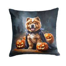 Chow Chow Puppy Halloween Throw Pillow Machine Washable, Indoor Outdoor Decorative Pillow for Couch, Bed or Patio, 18Hx18W