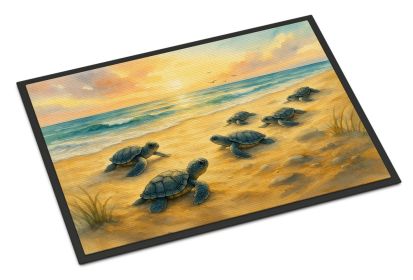 Turtle Hatchlings Doormat Front Door Mat Indoor Outdoor Rugs for Entryway, Non Slip Washable Low Pile, 24H X 36W
