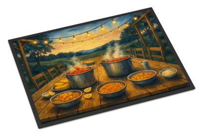 Crawfish at the Camp Doormat Front Door Mat Indoor Outdoor Rugs for Entryway, Non Slip Washable Low Pile, 18H X 27W