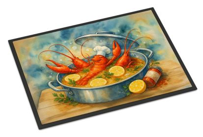 Crawfish Spa Day Doormat Front Door Mat Indoor Outdoor Rugs for Entryway, Non Slip Washable Low Pile, 24H X 36W