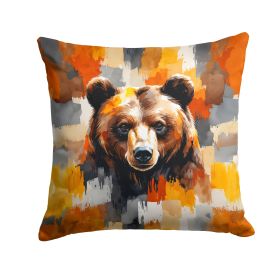 Bear Uniquely Bear Pride Throw Pillow Machine Washable, Indoor Outdoor Decorative Pillow for Couch, Bed or Patio, 14Hx14W