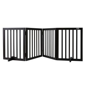 VEVOR Free Standing Dog Gate, 24" H x 80.3" W Freestanding Pet Gate, 4 Panels Foldable Dog Gate for Wide and Narrow Passageways (Width: 80.3 inches, Function: Foldable)