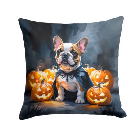 French Bulldog Puppy Halloween Throw Pillow Machine Washable, Indoor Outdoor Decorative Pillow for Couch, Bed or Patio, 18Hx18W (Default: Default)